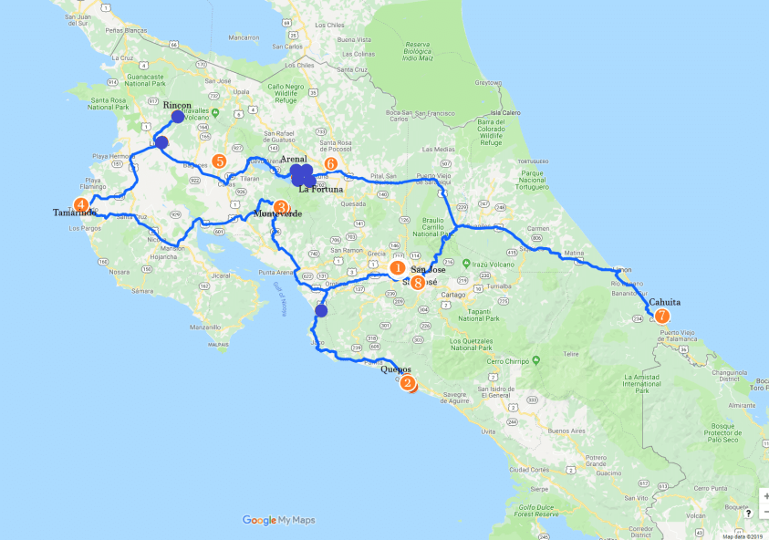 8 Day Costa Rica Itinerary