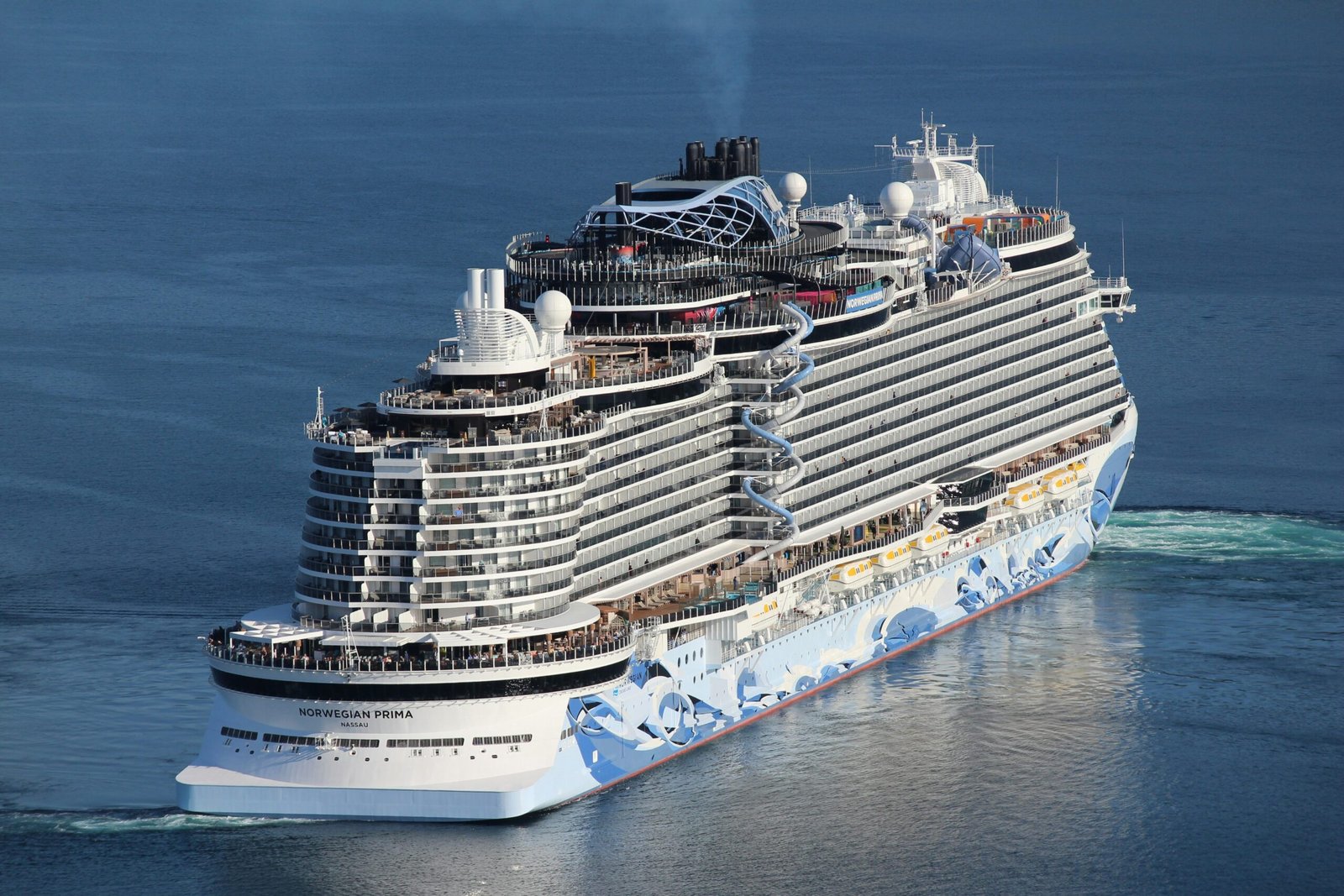 a large cruise ship in the middle of the ocean
